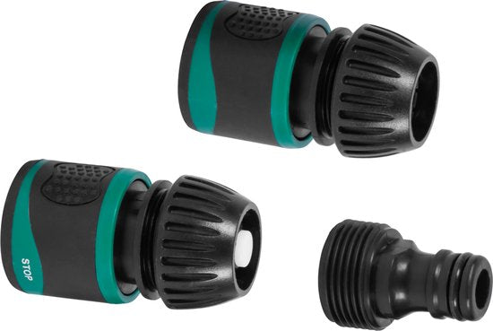 VONROC 2-weg waterverdeler set – Dubbele kraanaansluiting - Incl. slangkoppelingen en insteekadapter