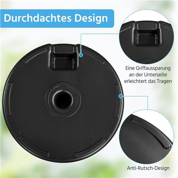 Yaheetech Parasolvoet Ø50 cm - Zwart - Vulbare Parasolstandaard met Water of Zand voor Parasols Ø38-48 mm