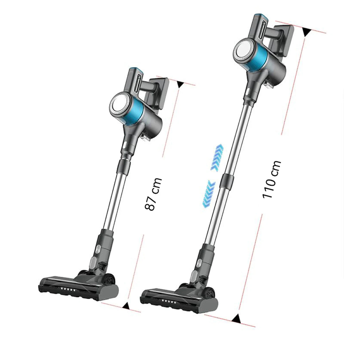 Ochama Draadloze Stofzuiger 4-in-1 - Steel- en Handstofzuiger - 18 kPa Zuigkracht - 40 Minuten Looptijd - LED-display