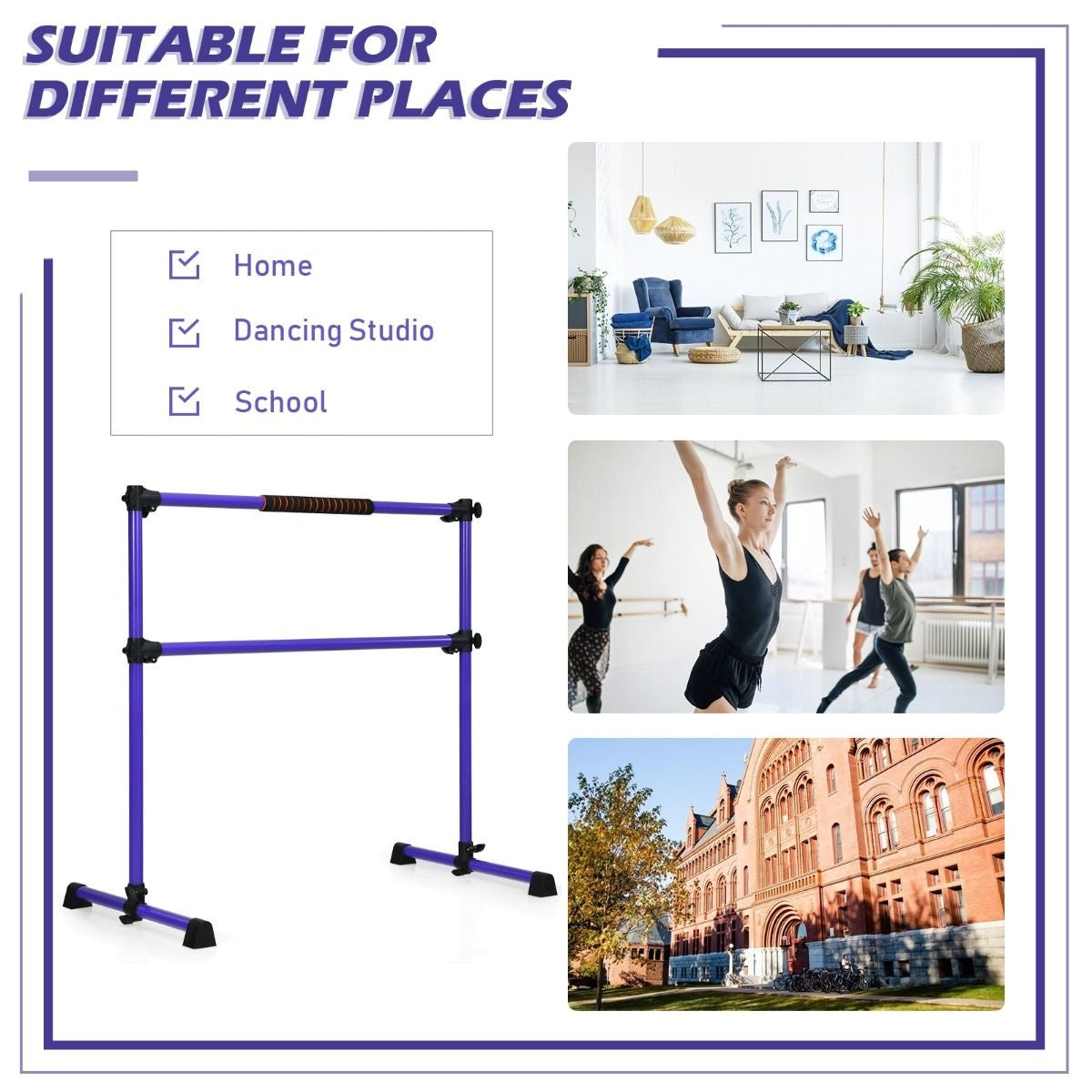 Coast Rekstok In Hoogte Verstelbaar - Dubbele Stang - 120 cm - Paars