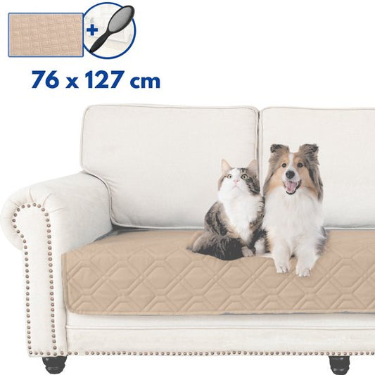 Hilvard - Hondendeken - Kattendeken - Bankbeschermer - Hondendeken auto achterbank - Geschikt voor bank, auto en bed - Zand - 76 x 127cm - Hondenkleed - Hondenmat
