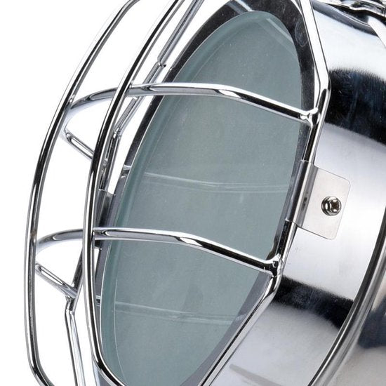 Staande vloerlamp statief Boomi industrieel retro design wit zilver