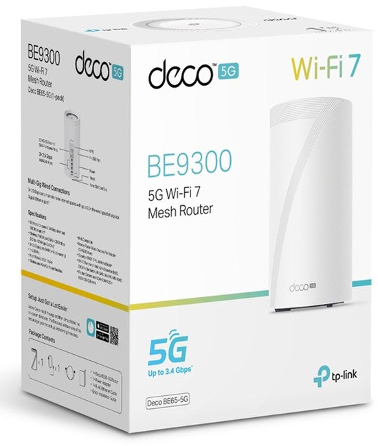 TP-Link Deco BE65-5G Mesh Wifi 7 (Tri-Band & 5G) -9214 Mbps - 3x 2.5Gbps Ethernet- SIM ready