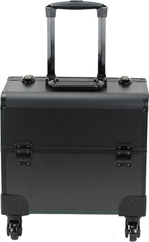 VDD Make-up Trolley – Incl. Afneembare Beautycase & Opberginzet – 35 x 25 x 58 cm – Zwart
