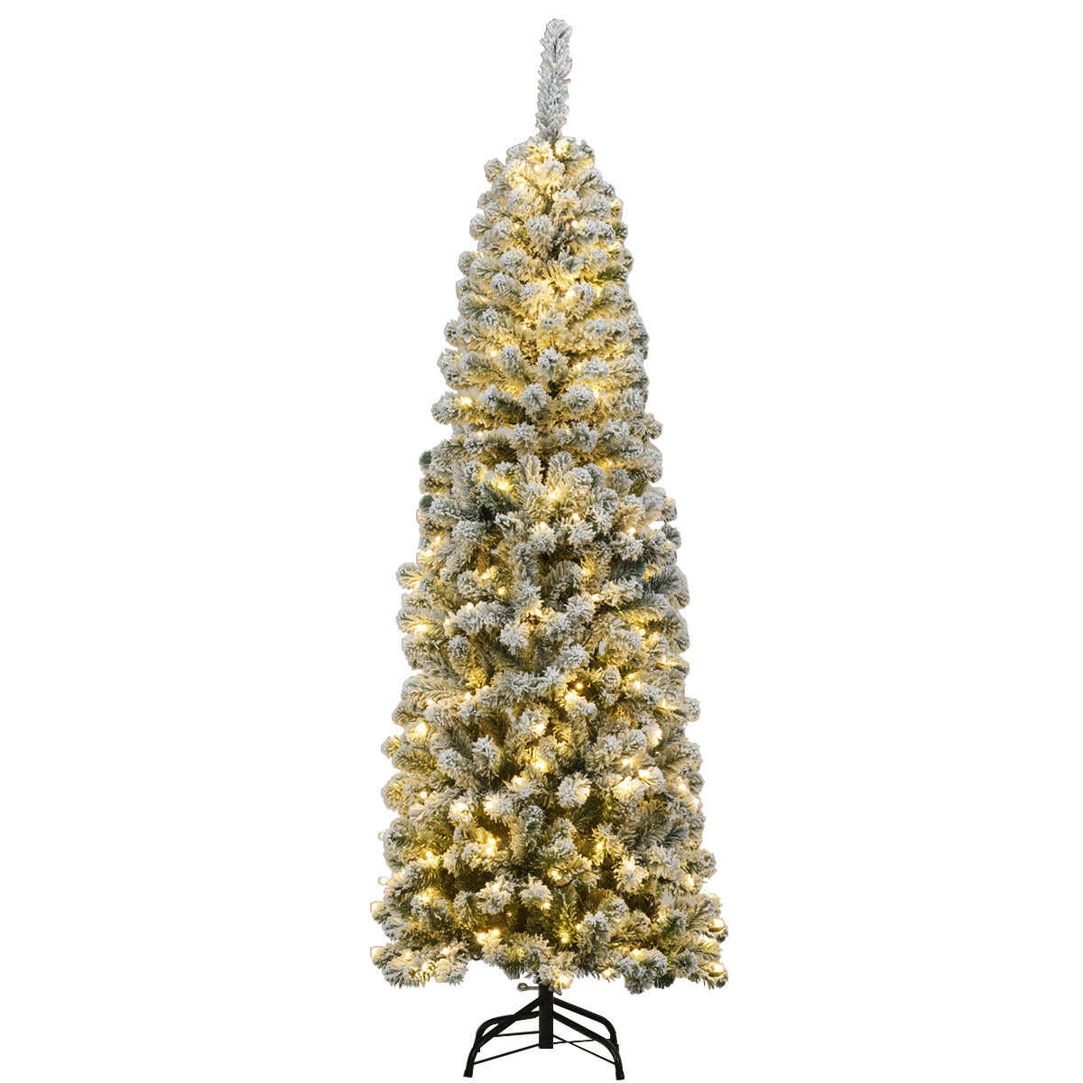 Coast Kunstkerstboom met 250 LED - 180 cm - Besneeuwd - Potloodvorm