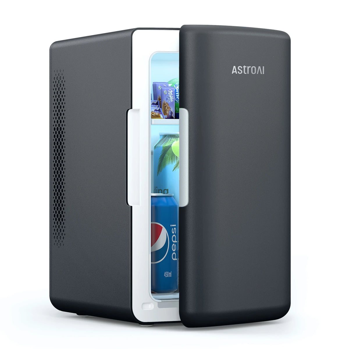 AstroAI Mini Koelkast Warm/Koud 6L 8 Blikjes CA/CC 25x31x18,5cm Diepzwart
