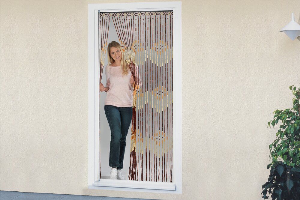 Wenko Kralengordijn Bamboe Handgemaakt - Deurgordijn voor Balkon en Terras - 90 x 200 cm - Meerkleurig