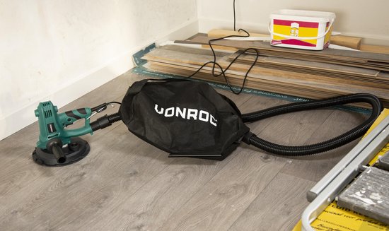 VONROC DS501AC Schuurmachine – 750W – Ø180 mm Schuurzool – Met Stofafzuiging - Slang - Opvangzak - 8 Schuurvellen