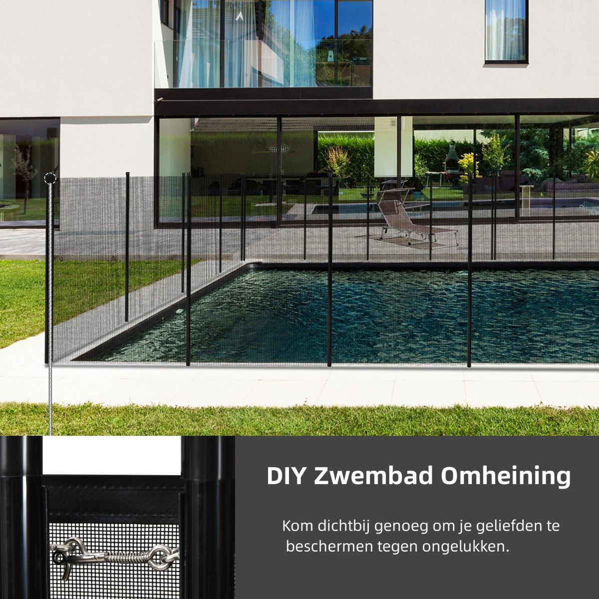 Coast Zwembadhek voor Kinderen Beschermomheining Tuin en Zwembad - Vijverhek - 360 x 125 cm