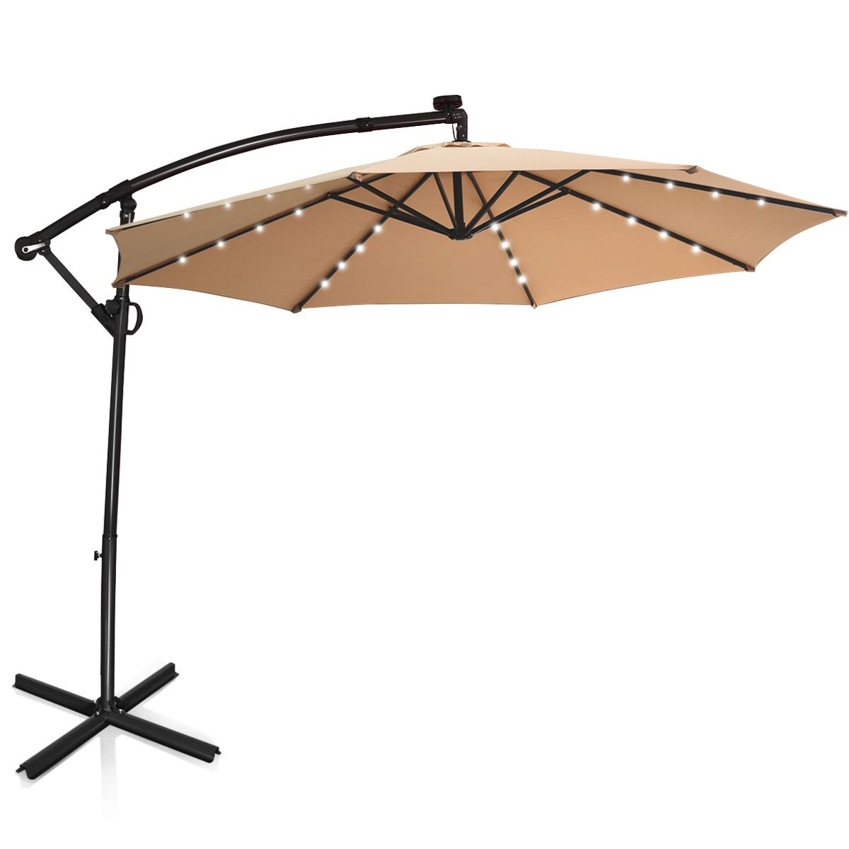 Coast vrijhangende parasol op zonne-energie - afstandsbediening - LED-verlichting - beige - 300 cm