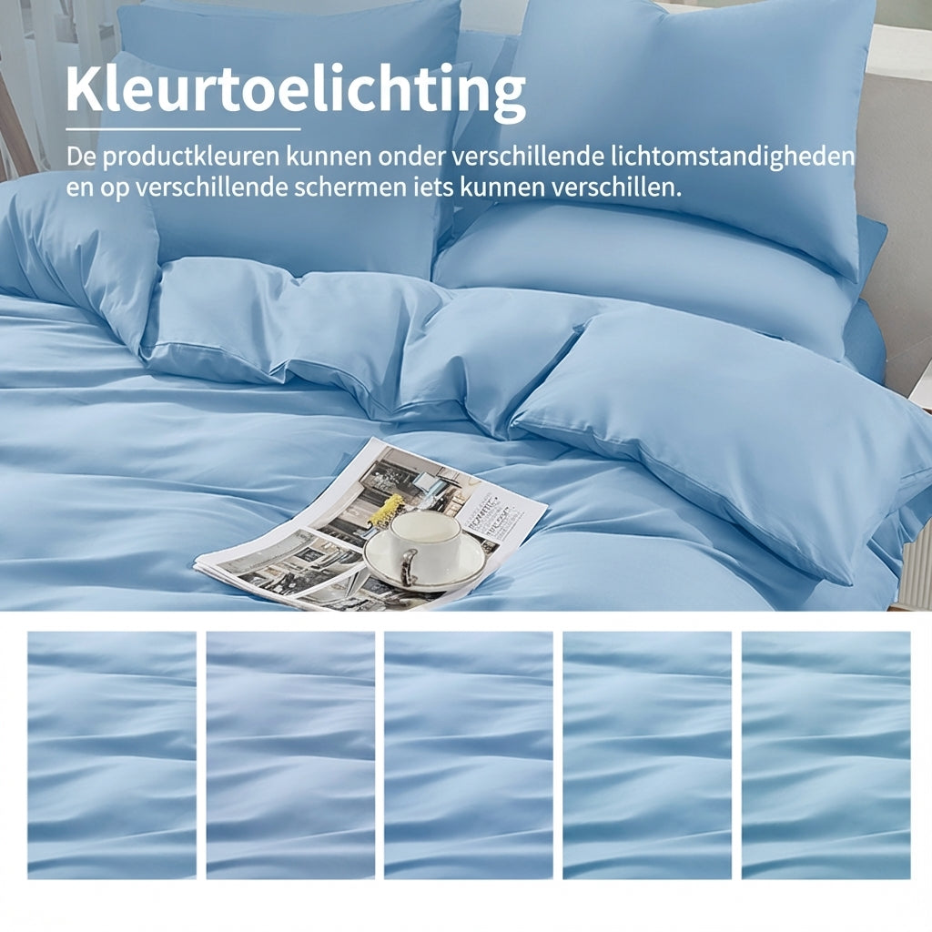 ochama dekbedovertrekset van katoen - 200 × 200 cm - blauw