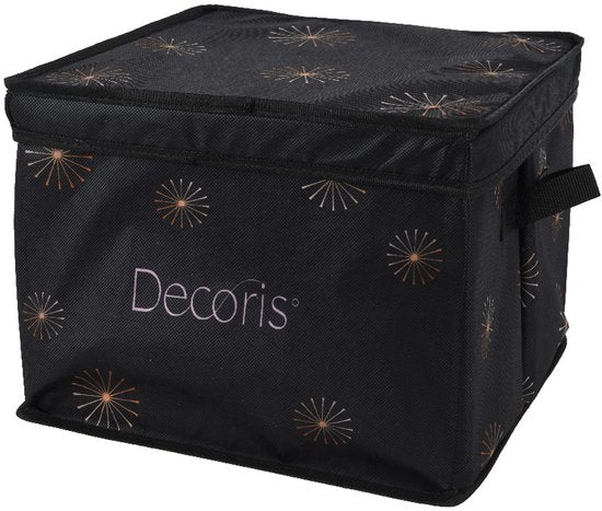 Decoris Kerstballen opbergbox - groen - 41 x 31 x 32 cm - opvouwbaar - polyester