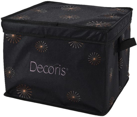 Decoris Kerstballen opbergbox - groen - 41 x 31 x 32 cm - opvouwbaar - polyester