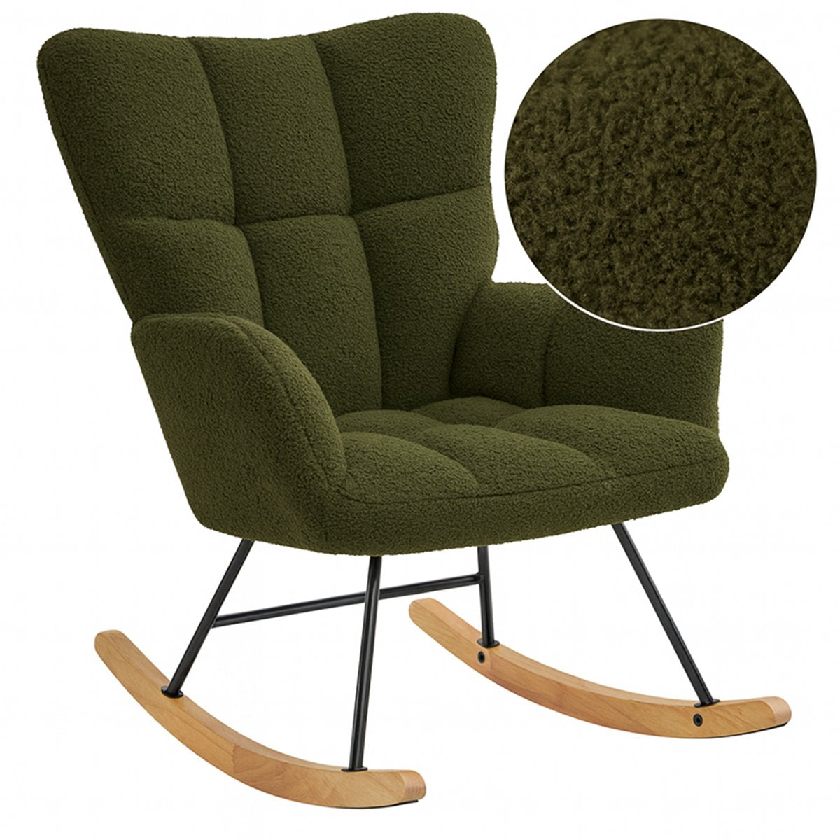 SITTT Noella schommelstoel - donker groen - 70x96x97 cm - relaxstoel & babykamer fauteuil