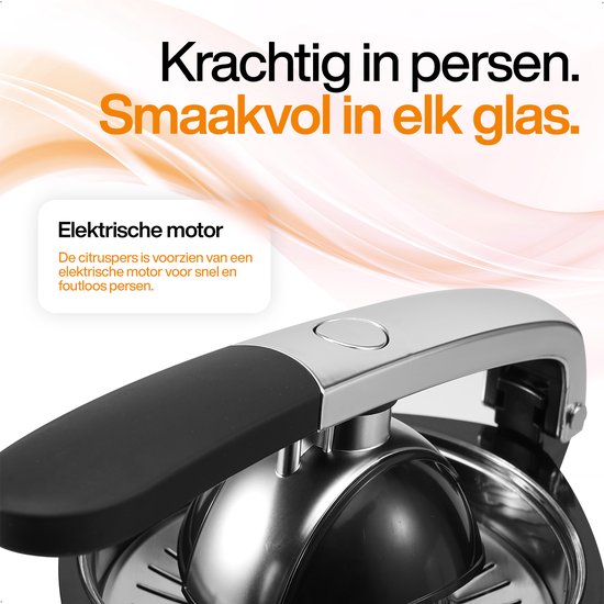 MATTI® - Citruspers Electrisch - Citruspers - Citroenpers - Sinaasappelpers - 160W, RVS, Pershendel - 18.000RPM
