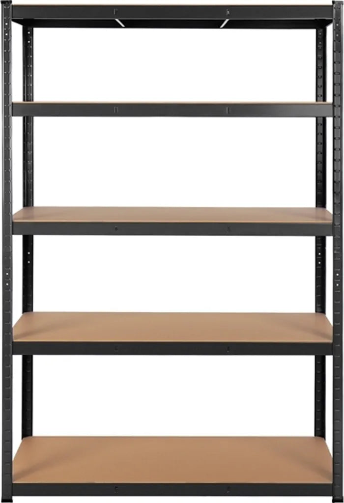 Yaheetech Heavy Duty Opbergrek - 180x120x60 cm - 5 Verstelbare Planken - 875 kg - Zwart