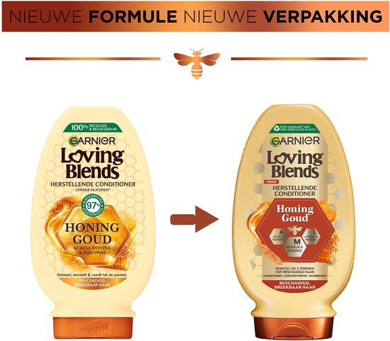 Garnier Loving Blends Honing Goud Herstellende Conditioner Voordeelverpakking - Beschadigd, Breekbaar Haar - 6 x 250ml