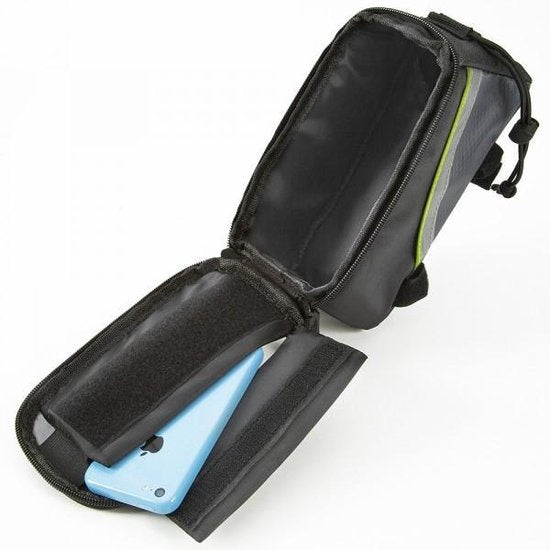TecTake - Frametas fietstas voor o.a. smartphone e.d. zwart groenL 401610