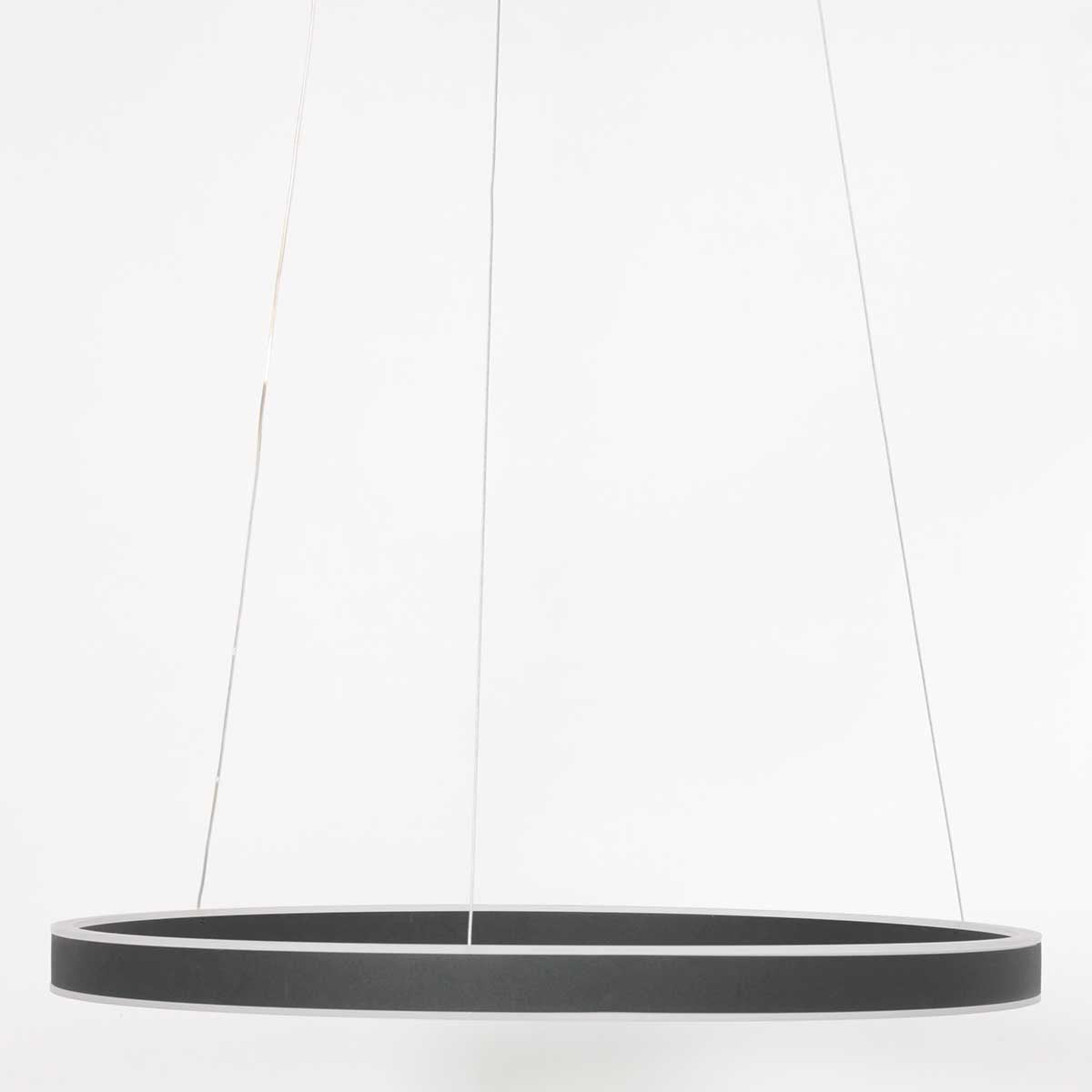 Hanglamp Ringlux 3502ZW Zwart 60cm Design Metaal Steinhauer - Hoogte instelbaar, ideaal voor binnengebruik