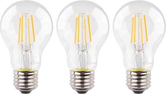 3 stuks Müller filament led lamp E27 4.9W 470lm 2700K Helder Niet dimbaar A60