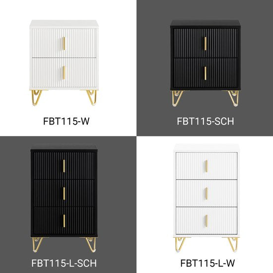 SoBuy 2-delige Nachtkastje met 2 Schuifladen - Bijzettafel - Sofa Bijzettafel - Salontafel - Slaapkamertafel - Bedtafel met 2 Lade voor Woonkamer, Slaapkamer, Kantoor, Wit, 40x40x47cm, FBT115-Wx2