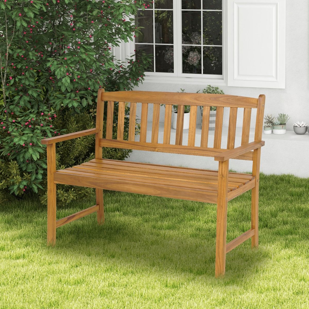 Coast Tuinbank - Massief acaciahout - 2-zits - Tot 360 kg draagkracht - Natuur - 110 x 56,5 x 86 cm