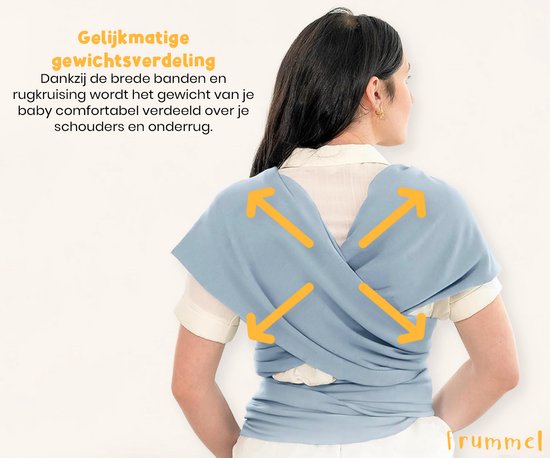 Frummel Baby Draagdoek Lichtblauw - Draagzak - Baby Wrap - Baby carrier - Draagdoek baby - Baby 0-36 maanden - Newborn