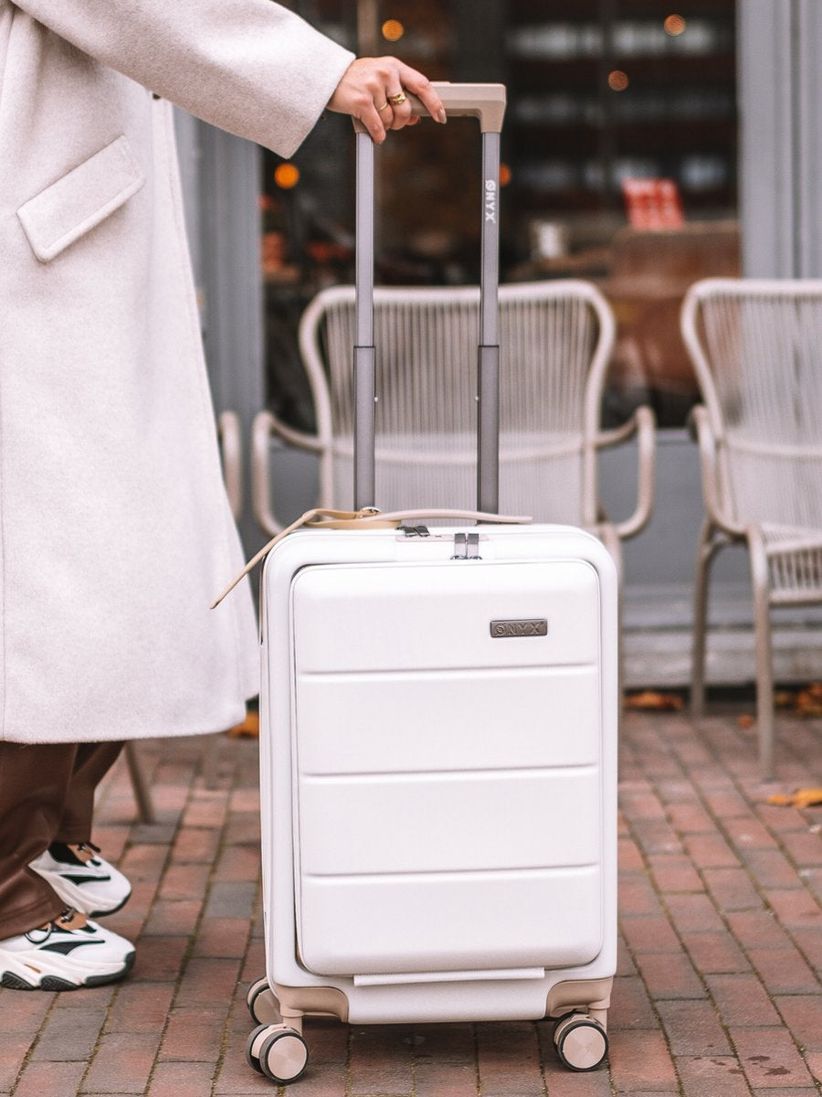 ONYX® - Handbagage koffer 35 L - Stille spinner wielen - Lichtgewicht trolley - Dubbel TSA slot - Praktisch voorvak - 55 cm - Beige