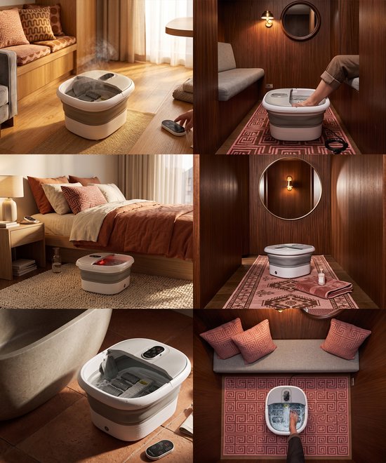 ProTrue® Voetenbad met Massage - Inklapbaar Elektrisch Voetbad met Massage Rollers - Voetmassage Apparaat met Bubbelfunctie & Verwarming tot 46°C