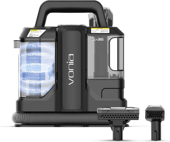Vonia Tapijtreiniger - Vlekkenreiniger - Bankreiniger - Reinigingsmachine - Bekledingsreiniger - 450W - Zwart