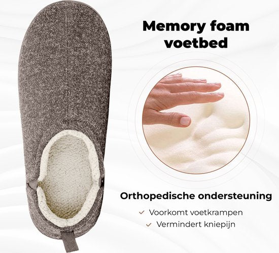Comfeet Pantoffels Heren - Sloffen - Anti-slip - Maat 40/41 - Grijs