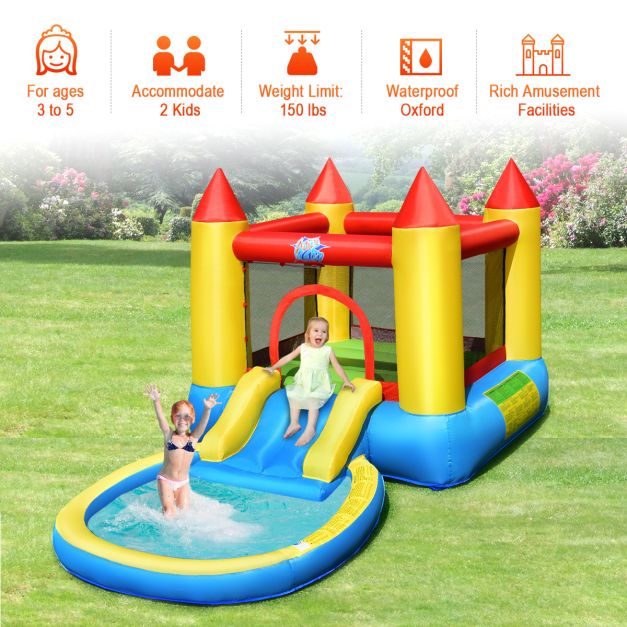 Coast Springkussen – Met Glijbaan & Ballenbad – max. 68 kg – 365 x 200 x 190 cm – Veelkleurig