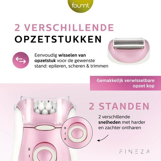 Fineza Epileerapparaat Dames - Ladyshave voor vrouwen - Epilator - Roze