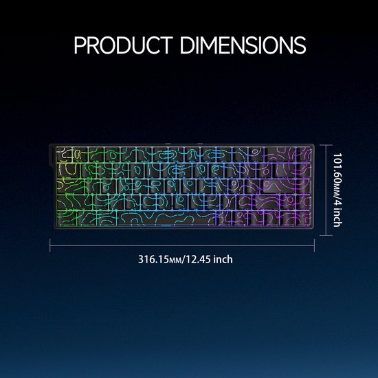 Ajazz AK680 V2 HE - 65% Bedraad Gaming Toetsenbord - Magnetische Toetsen - Hall Effect - Rapid Trigger - QWERTY - Zwart contourlijn