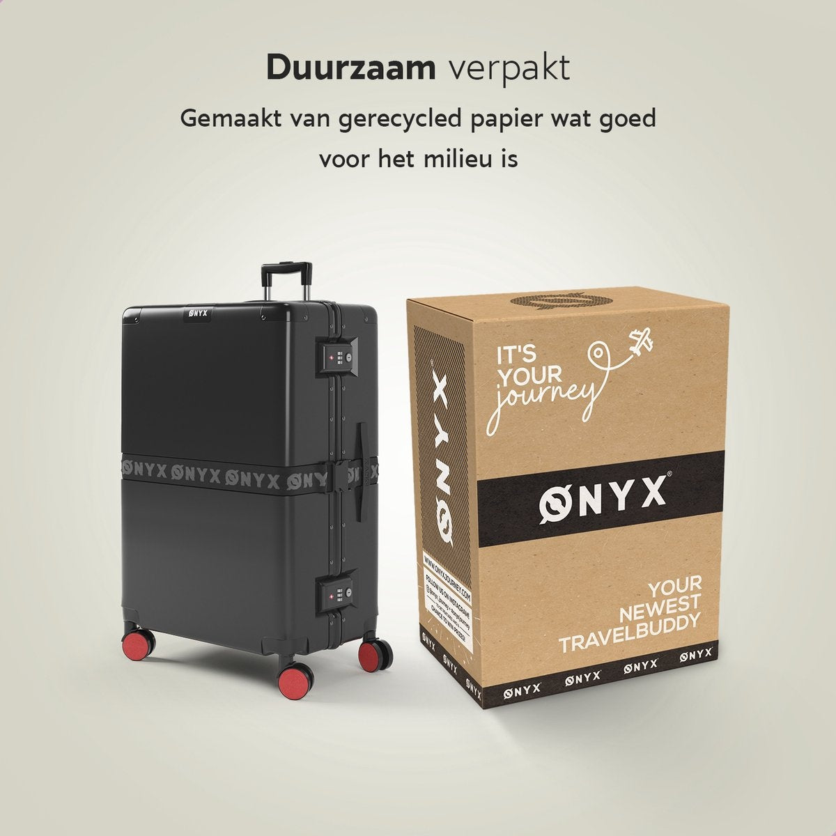 ONYX® - Check-in koffer 100L - TSA slot - Lichtgewicht trolley - Aluminium slot - Zwart