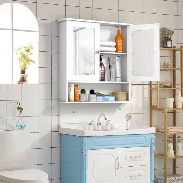 Coast Badkamerkast met spiegel & legplank - 58,5 x 56,5 x 13,5 cm - Wit