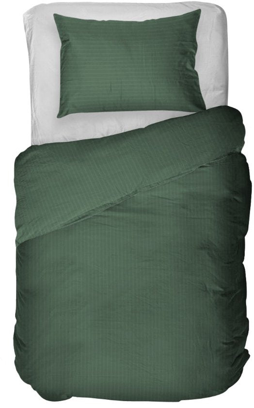 Kayori Elin Dekbedovertrek Katoensatijn - 240x200-220 cm +2 slopen - Lits-jumeaux - Donkergroen