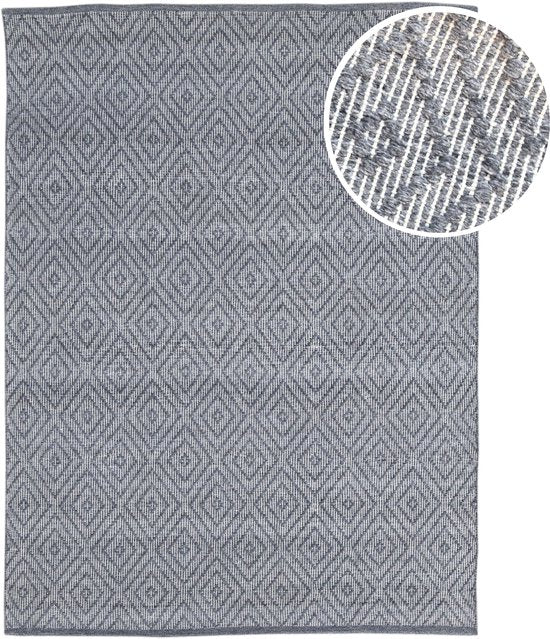 AXI Bali Buitenkleed – Rechthoekig – 160 x 230 cm – Grijs – Geometrisch patroon - Buitenkleed – Buitentapijt – Weer- en UV-bestendig – Plat geweven – Tuintapijt – Voor binnen en buiten