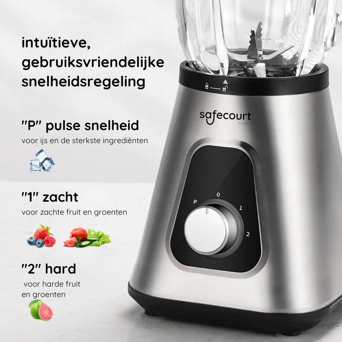 Safecourt Kitchen Sportblender - 1200 Watt - RVS