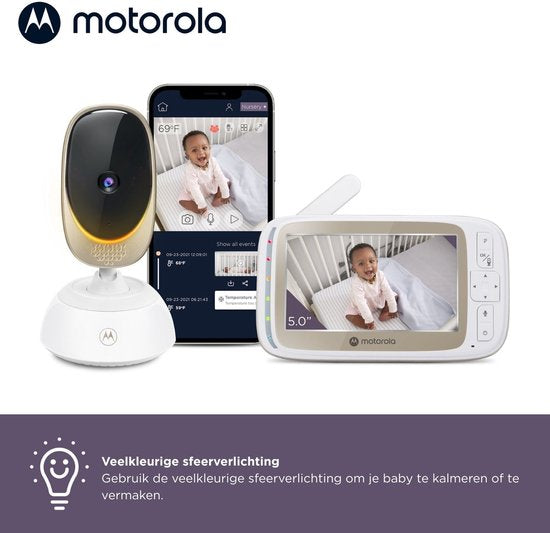 Babyfoon Motorola VM85 Connect monitor 5" Wi-fi wit