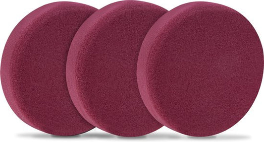VONROC Polijstschijven/Polijst pads schuim voor polijstmachines – 125mm, 3 stuks - Rood