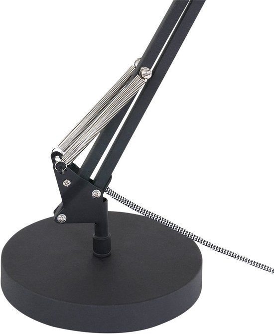 Anne Lighting Zappa - Tafellamp Industrieel - Zwart - H:80cm - Ø:18cm - E27 - Voor Binnen - Metaal - Tafellampen - Bureaulamp - Bureaulampen - Slaapkamer - Woonkamer - Eetkamer