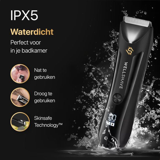 Wellshave Bodygroomer –  Keramische Bladen – 90 min batterijduur – Zwart
