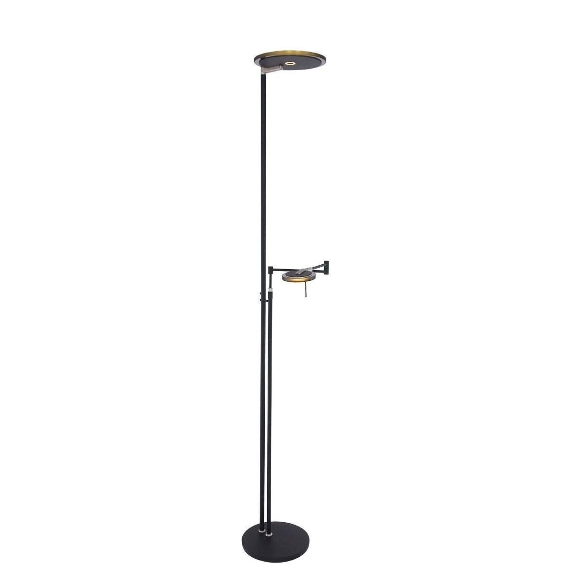 Vloerlamp woonkamer industrieel Turound LED 2663ZW Zwart