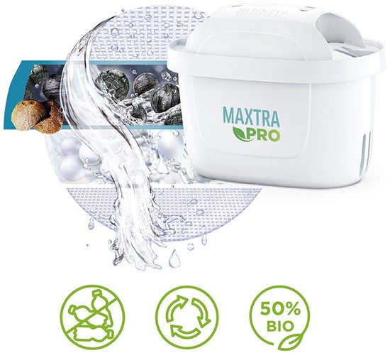 BRITA Waterfilterkan Marella Cool - 2,4L Wit - Incl. 3 MAXTRA PRO Pure Performance Waterfilterpatronen - Voordeelverpakking