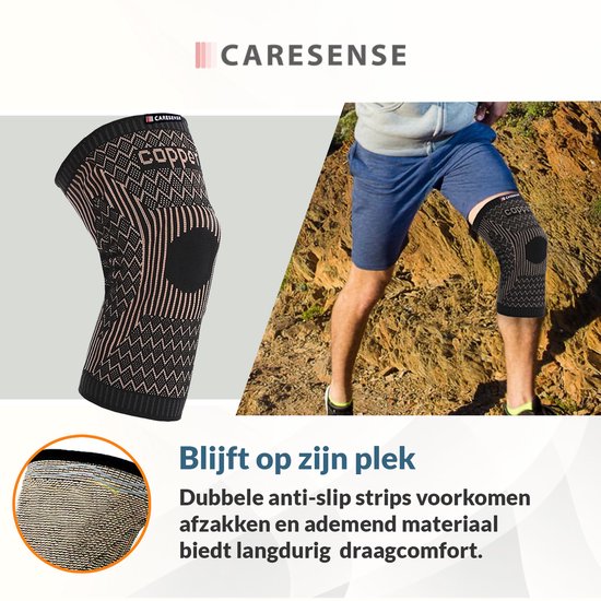 Caresense Kniebrace - Patellabrace - Voor Artritis - Verlichting van Gewrichtspijn - Kniebrace voor Volwassenen - Maat L