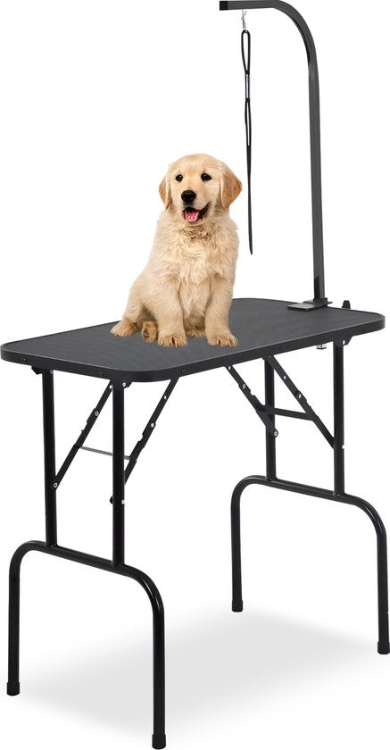 Animali Trimtafel - Trimtafel voor hondenkatten - Hondentrimtafel - Opvouwbaar - Inclusief Aanlijnoptie - Zwart
