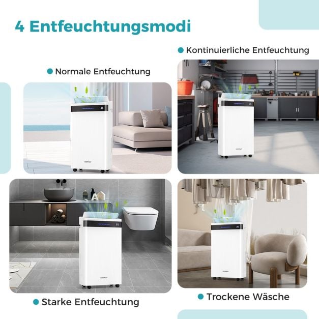 Coast Luchtontvochtiger – 28,5 L per Dag – Tot 35 m² – 35 x 20 x 61 cm – Wit