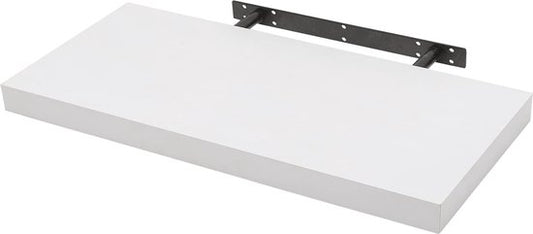 Rootz Wandgemonteerd displayplank - Zwevend boekenkastrek voor woondecoratie - Witte houten muurorganizer - 60x23x3.8cm
