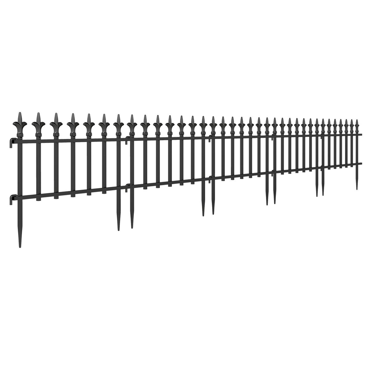 Coast Tuinhekset - 5-delig metalen opvouwbaar hek - flexibel en decoratief - zwart 56 x 44 cm